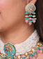 Royal Garden Kundan and Pearls Choker Necklace Set