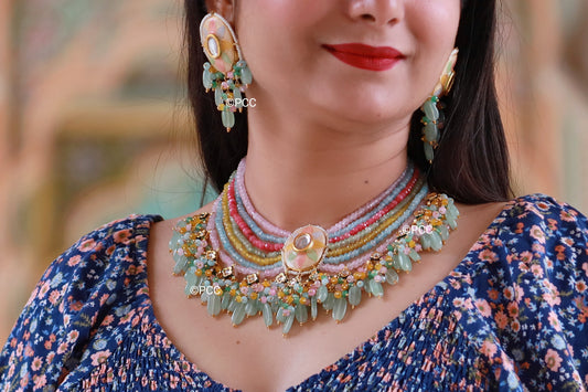 Elegant Handcrafted Bridal Kundan Necklace set