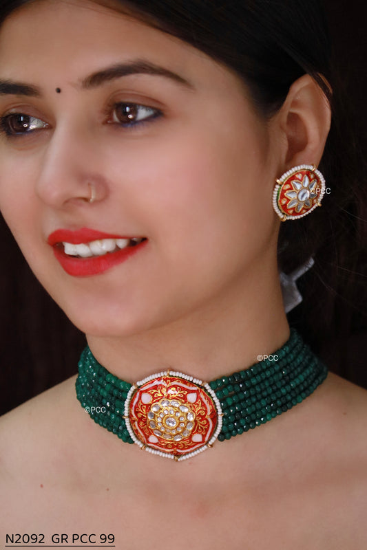 Rajasthani Kundan Choker Necklace Set