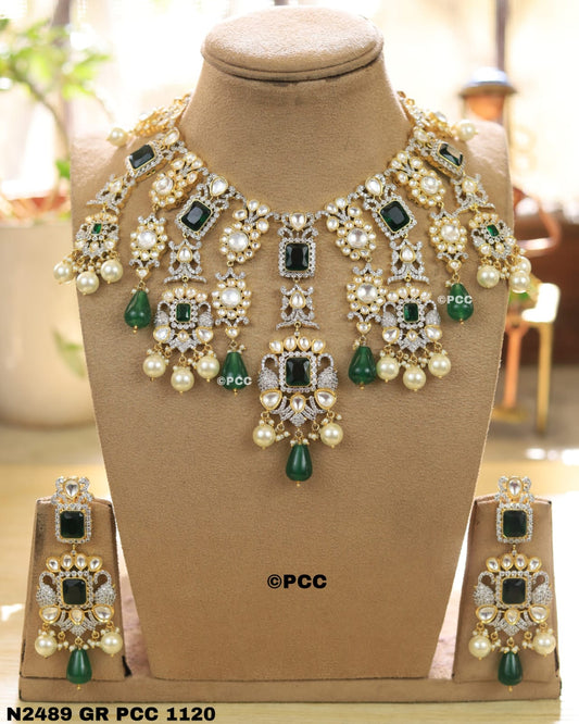 Nature's Elegance Polki Necklace set with Earrings
