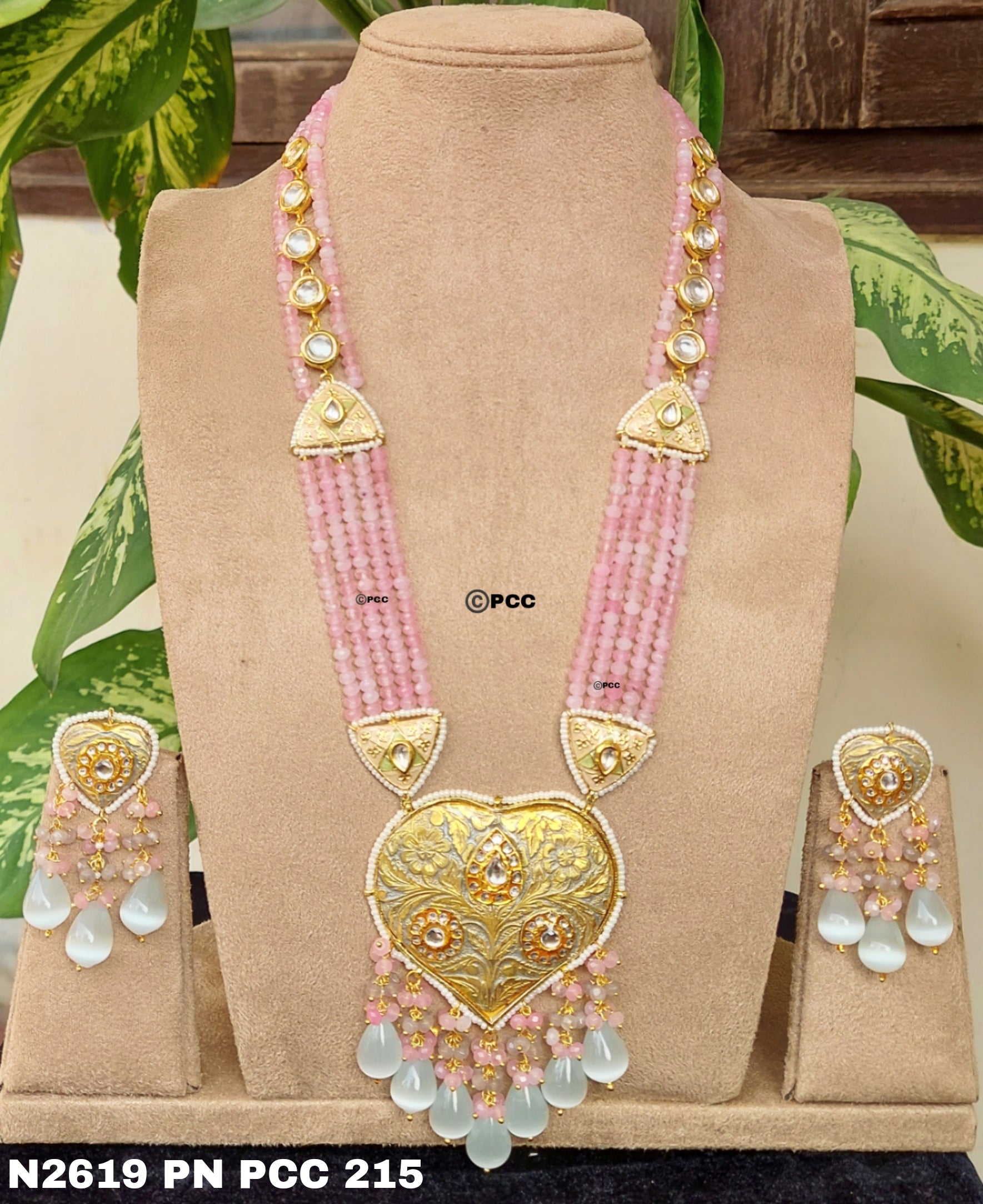 Pinkcity Meena Heart Necklace Set
