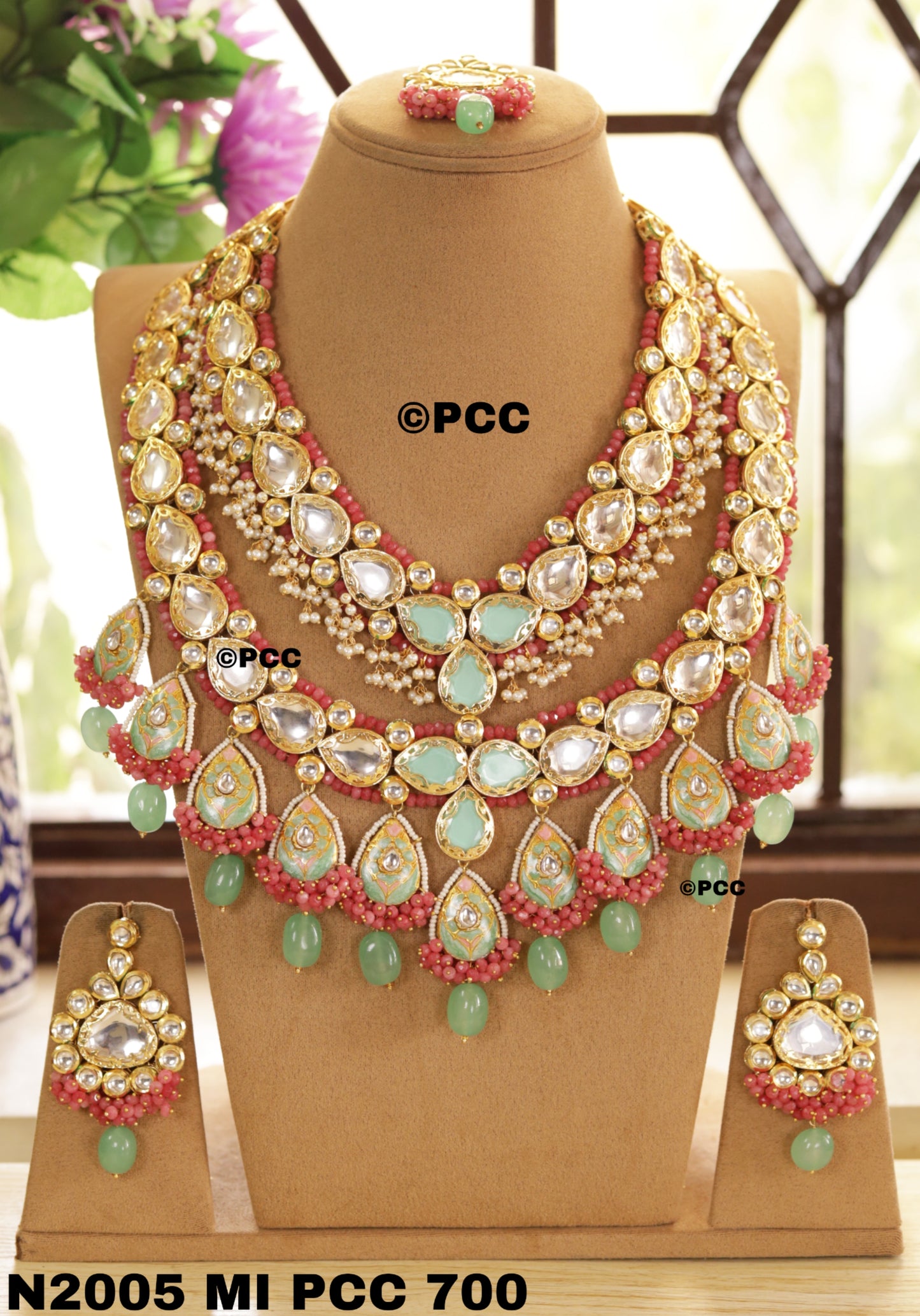 Bridal Necklace Set with Earrings & tikka