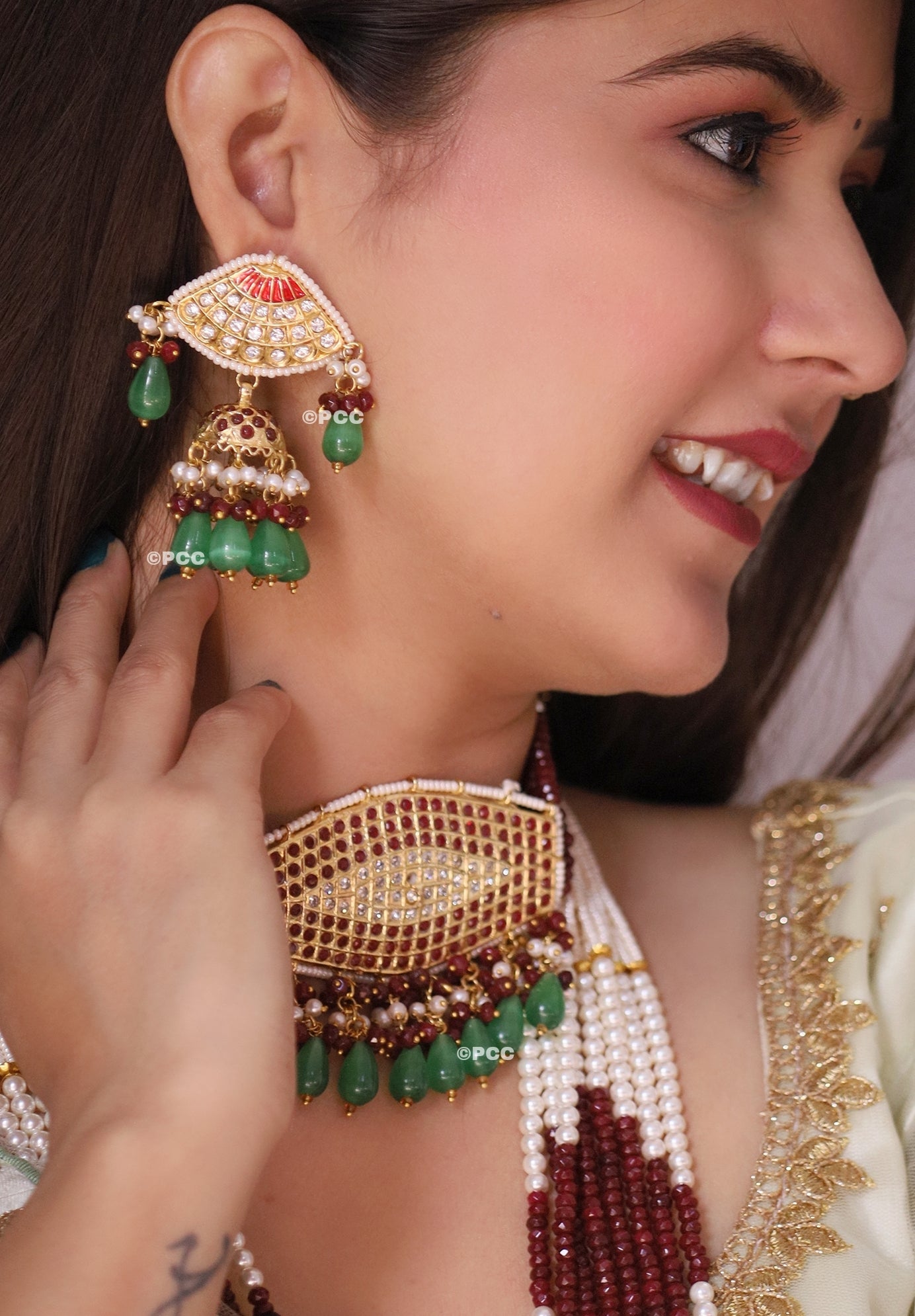 Choker Set With Jhumka Earrings-Shop Now