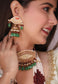 Fashionable Ethnic Choker Necklace set with Earrings