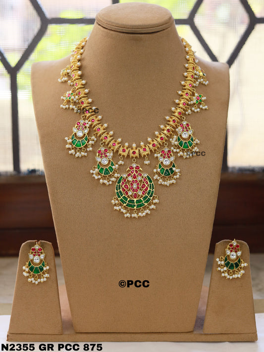South indian Temple Jewellery Set latest Collection Matt Finish.