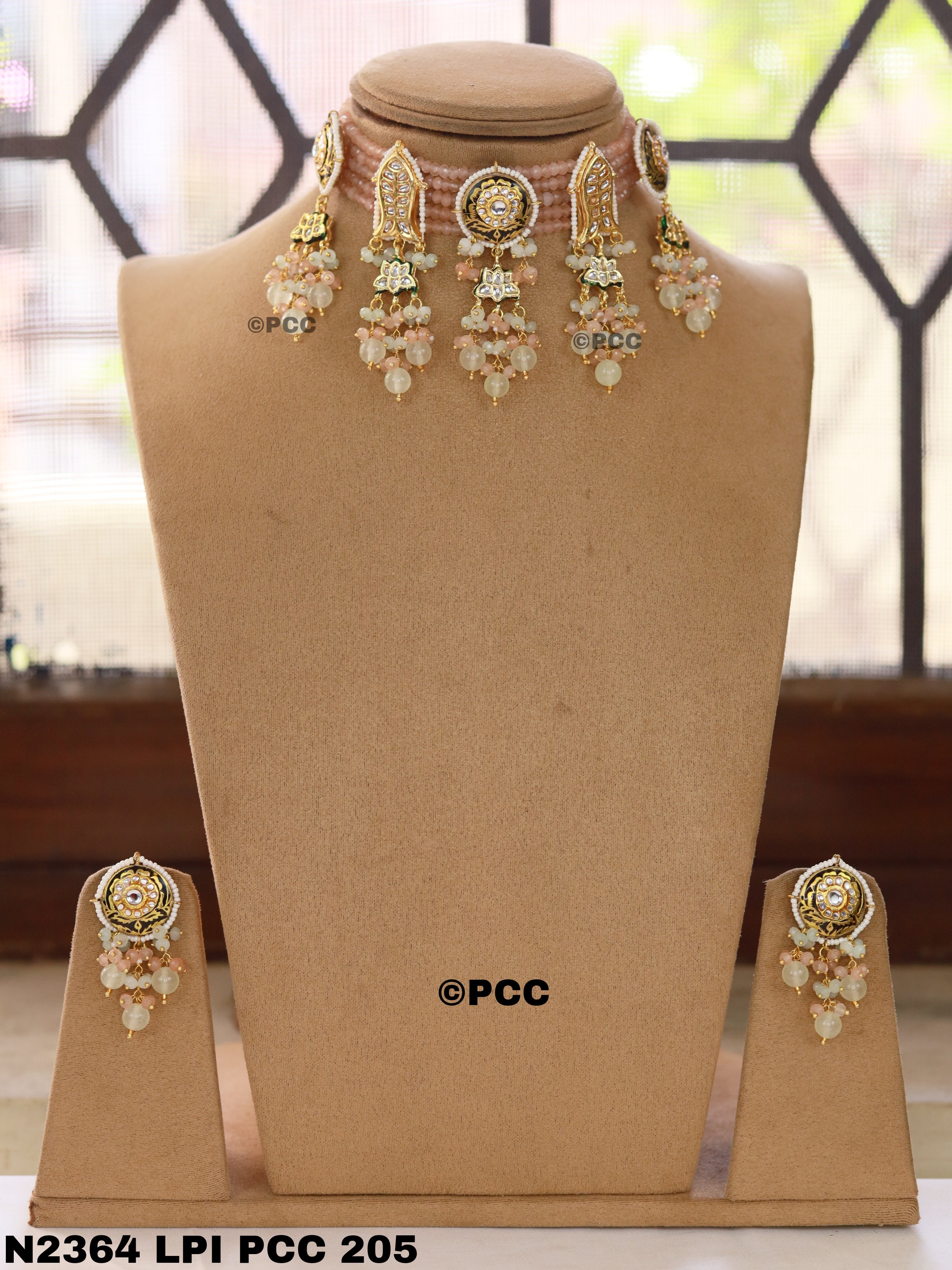Kundan Meenakari necklace set - Shop Now