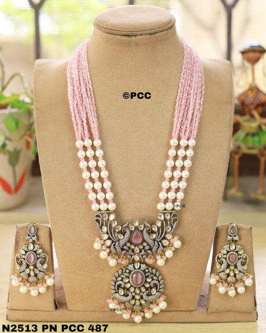 Gorgeous Handmade Kundan Long  Necklace and Earring