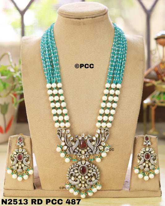 Gorgeous Handmade Kundan Long  Necklace and Earring