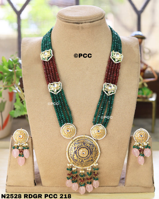 Handmade Meenakari Long  Necklace and Earring Set
