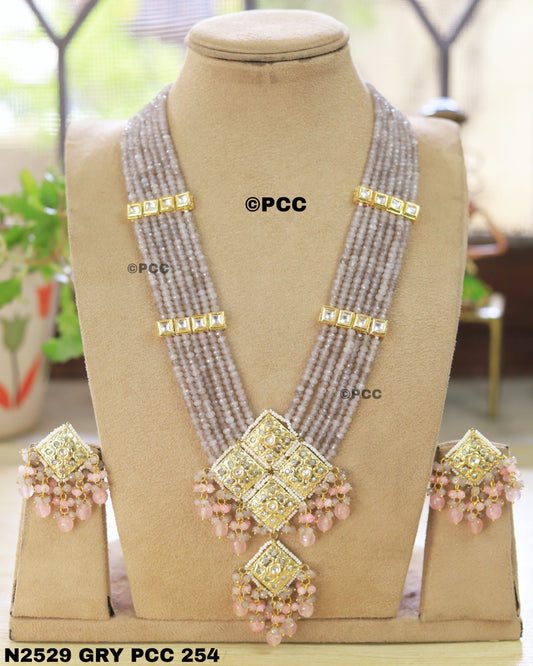 Majestic Meenakari Long Necklace with Earring set