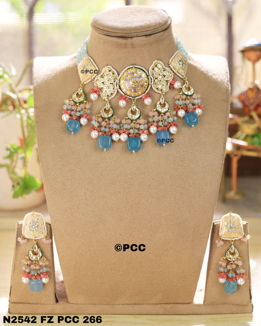 Modern Glamorous Pearl Choker Necklace set