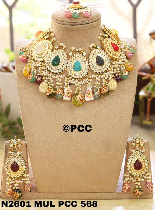 Designer Necklace set with earrings & tika