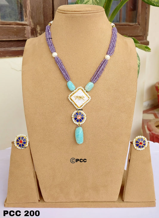 Designer Long Necklace with Earring