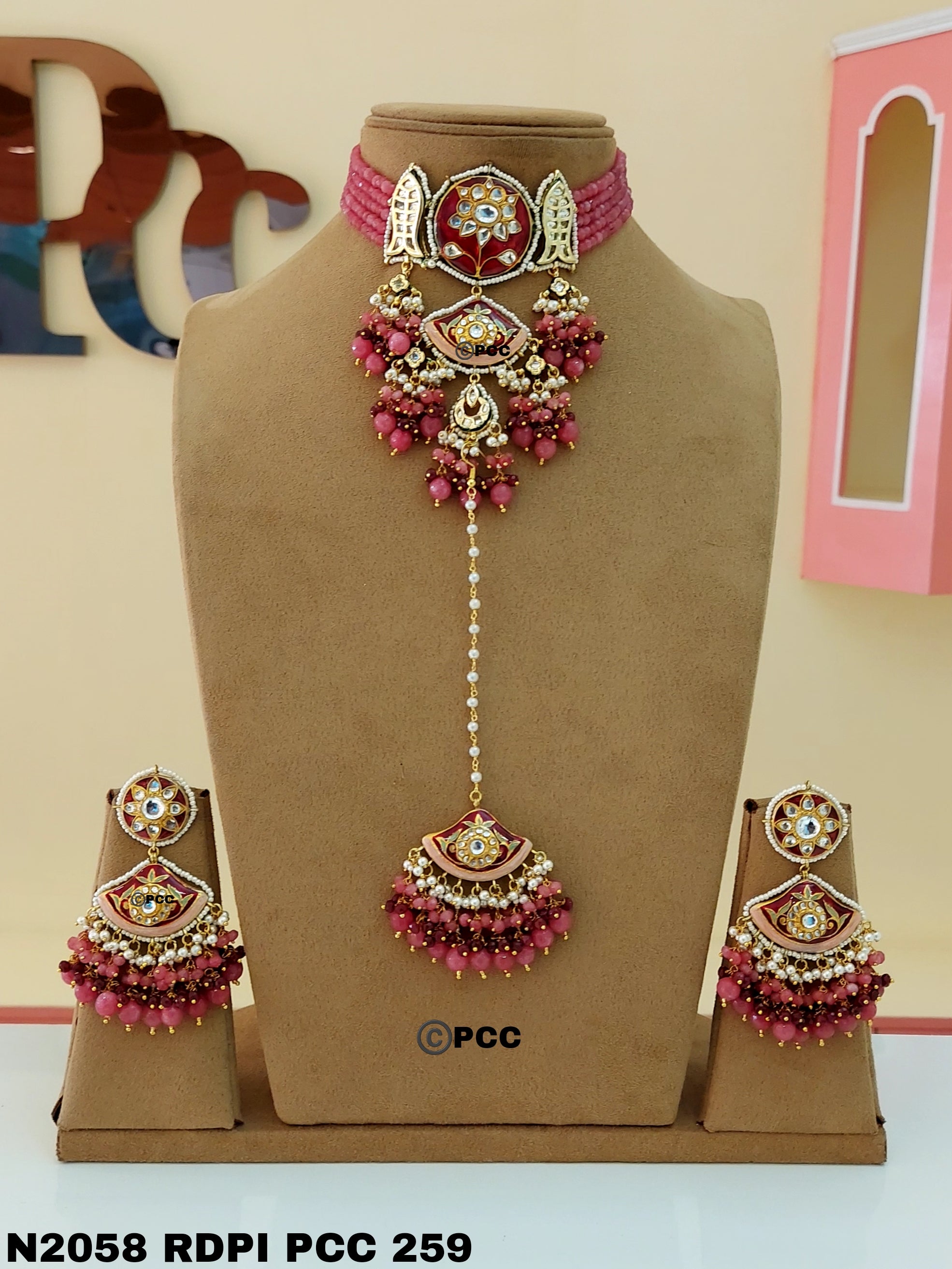 Ruhani Blossom Meenakari Choker