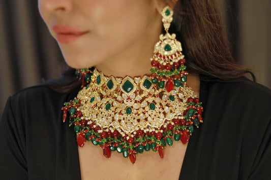 Bridal Choker Kundan Necklace Set With Earrings