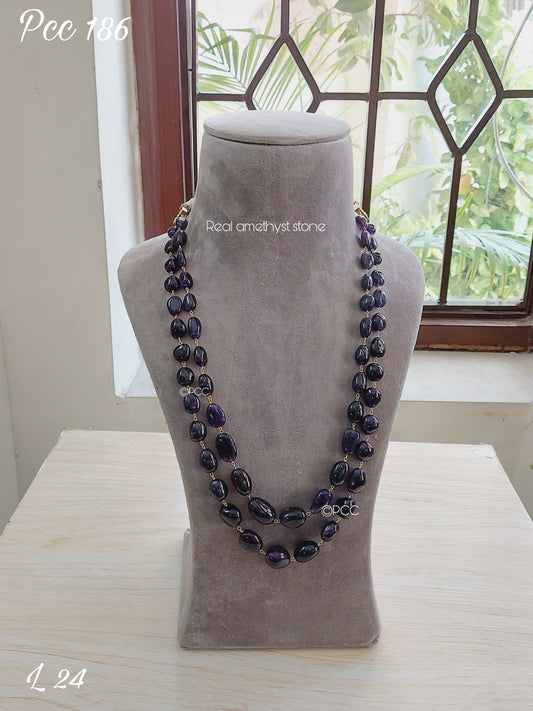 Two Layered Tumble Beads Mala Necklace