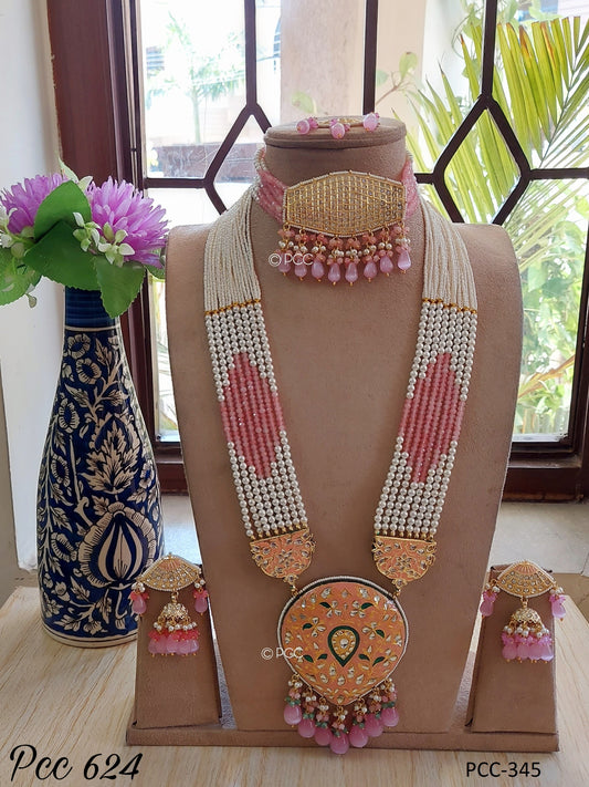 Rajputi Style Choker Necklace Set Bridal Combo