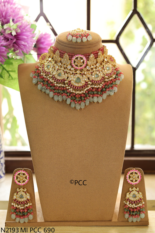 Bridal Handmade Polki Kundan Necklace Set