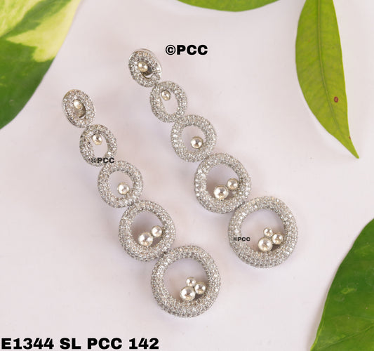Trendy modern stylish silver plated Earrings