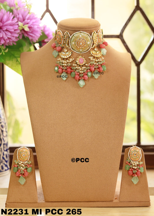 Royal Radiance Kundan Choker Necklace Earring Set