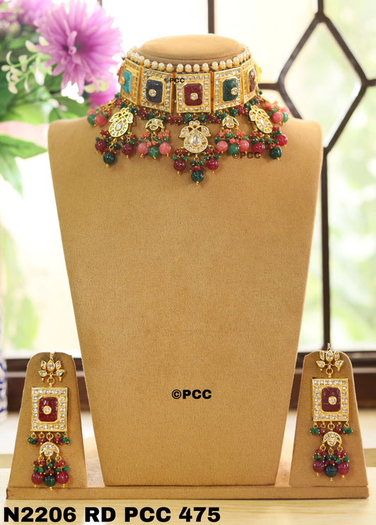 Bridal Choker Neckalce Set With Earrings For Women