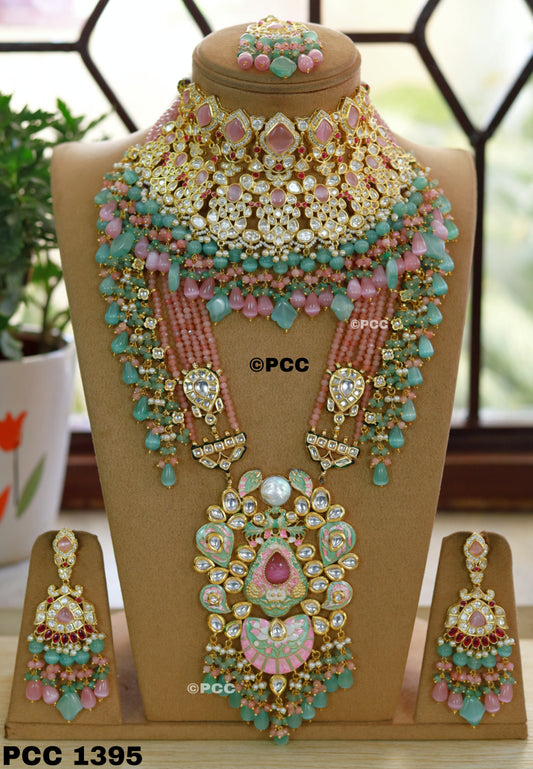 Designer Necklace Set with earrings & tikka