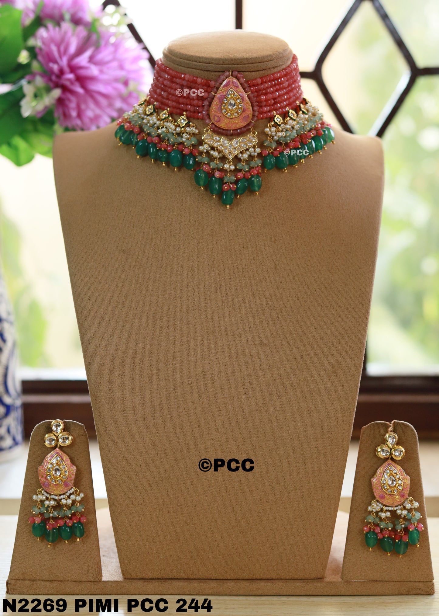 Handmade kundan Choker Necklace Set