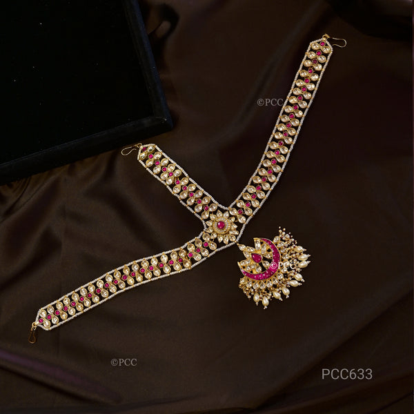 Unique And Designe Rajashvini Polkin Kundan Sheeshphool hairband