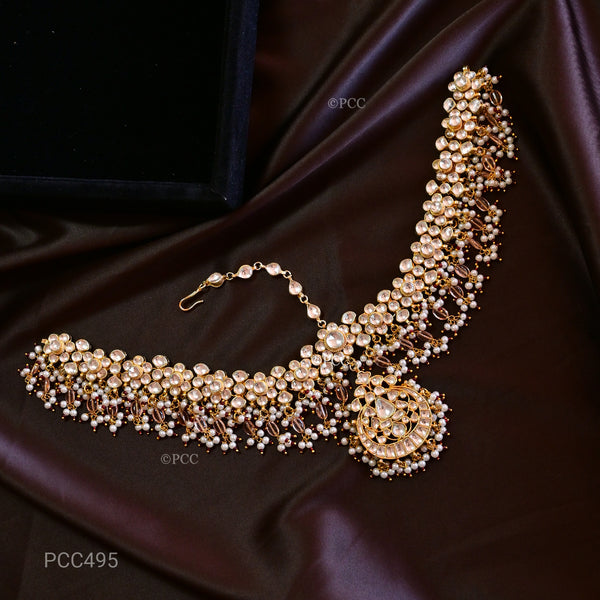 Unique And Designe Rajashvini Polkin Kundan Sheeshphool hairband