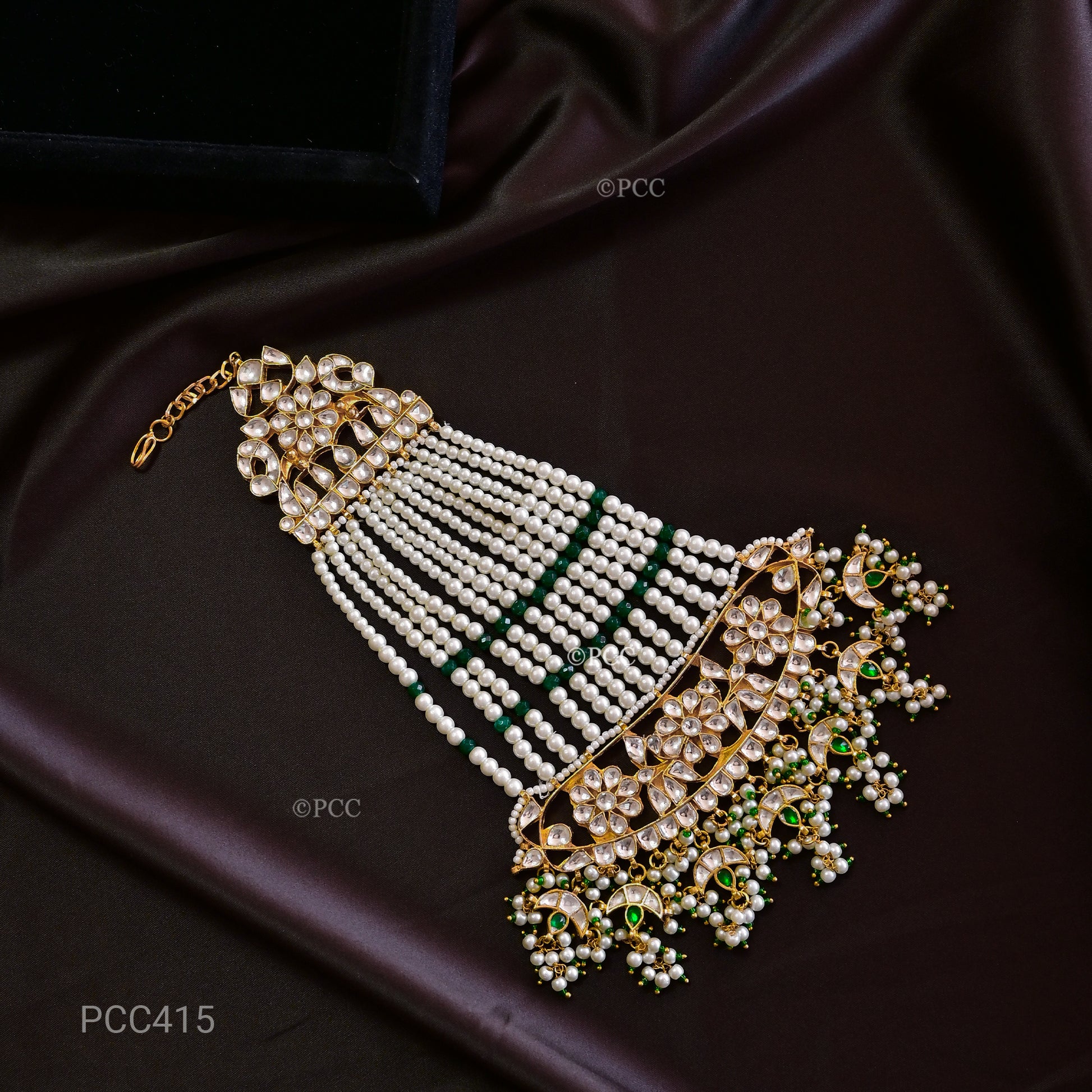 Unique And Designe Rajashvini Polkin Kundan Sheeshphool hairband