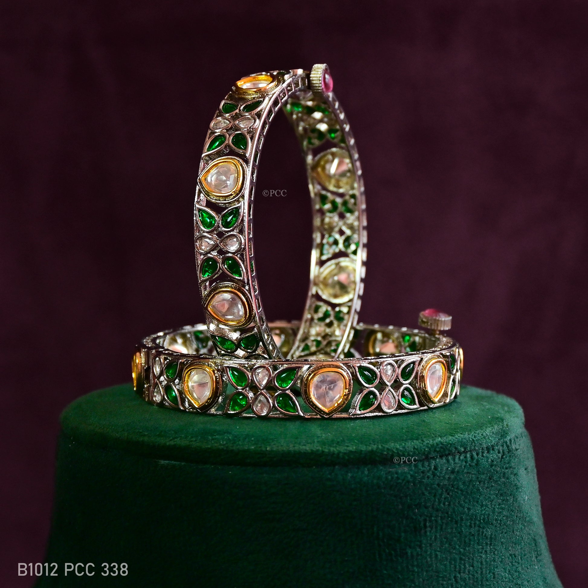 Pinkcity Craft Green Kundan Bangle