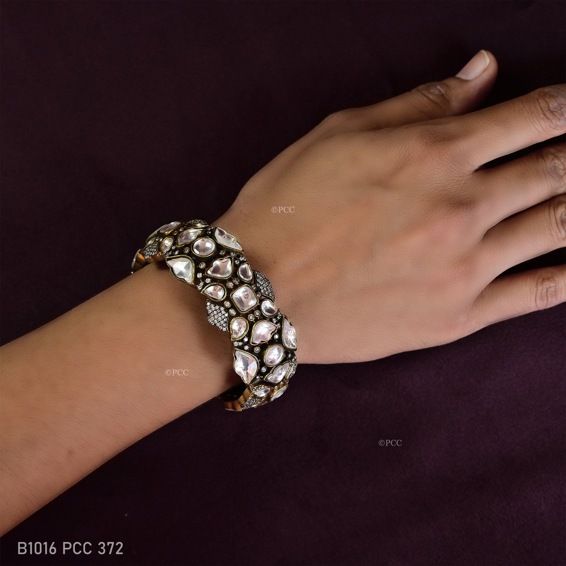 Pinkcity Craft Oxidised & Kundan Bangle