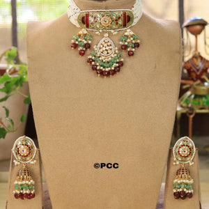 Opulent Choker Necklace with Earring set