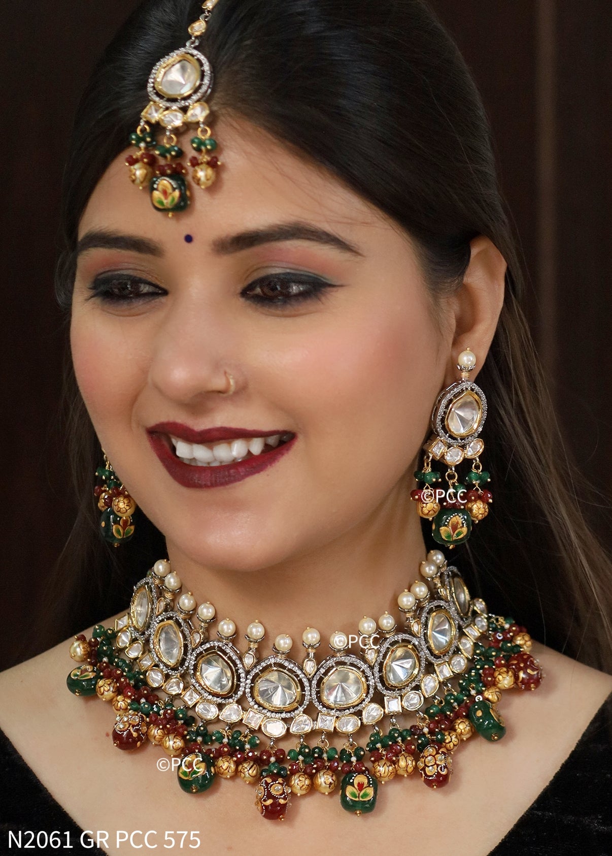 Handmade Polki Kundan Rajasthani Necklace Set