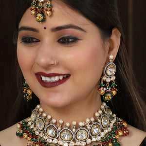 Handmade Polki Kundan Rajasthani Necklace Set