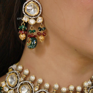 Handmade Polki Kundan Rajasthani Necklace Set