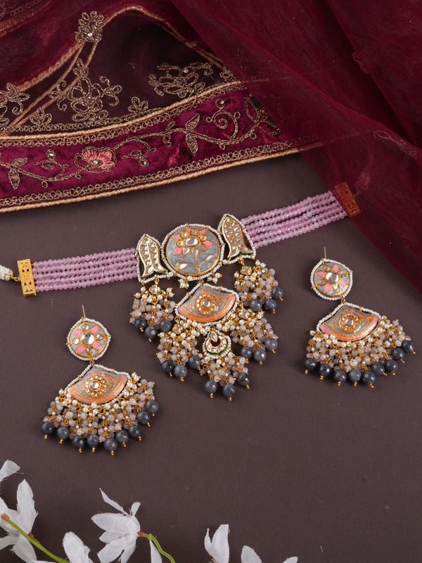 Choker Necklace with Earrings at Pinkcity Craft