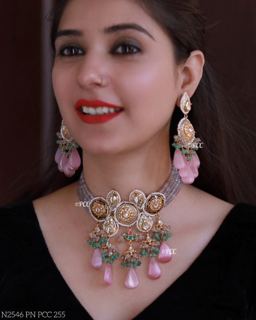 Elegance Choker Necklace with Earring sets