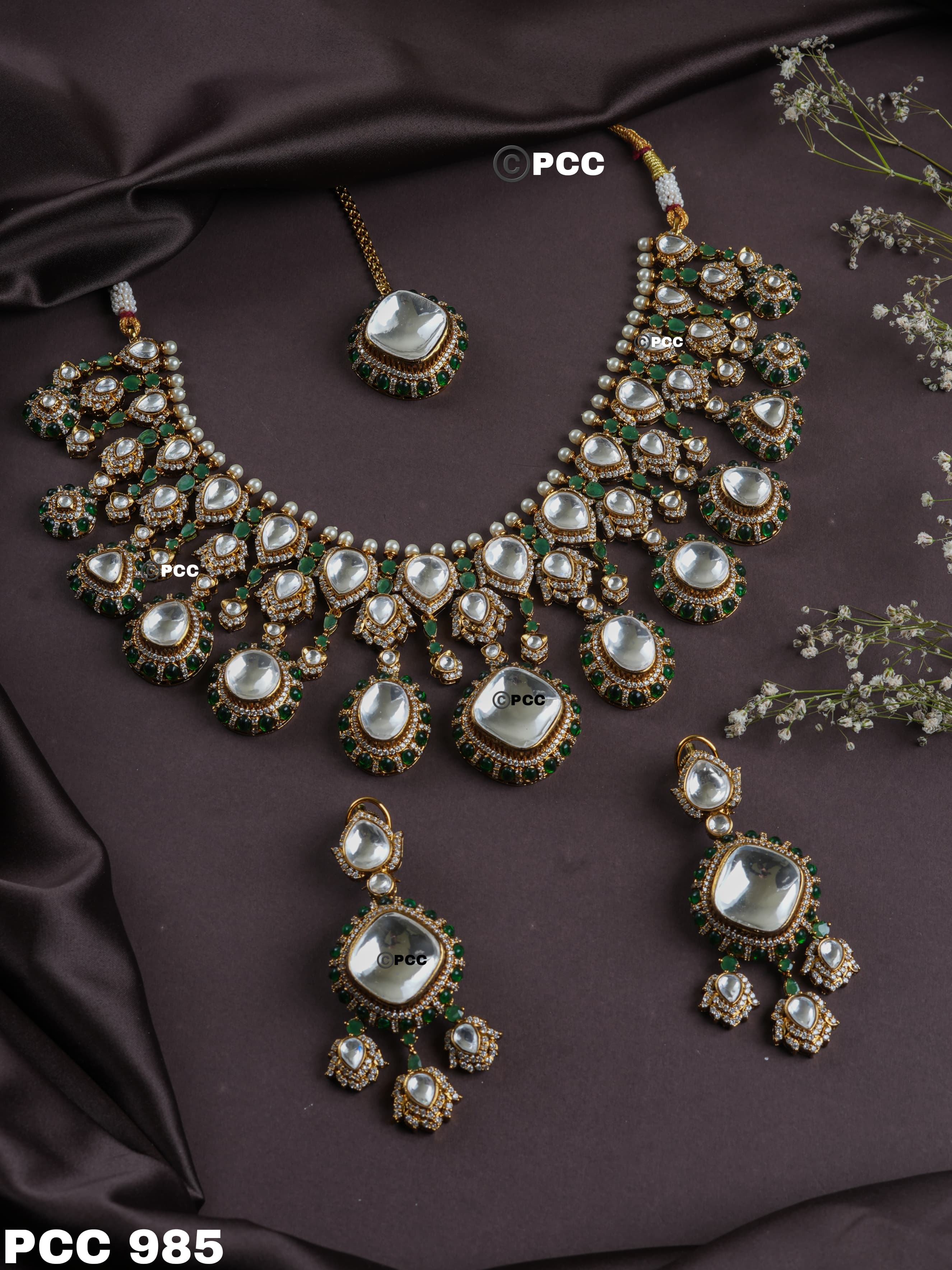 Emerald Era Polki Necklace Set