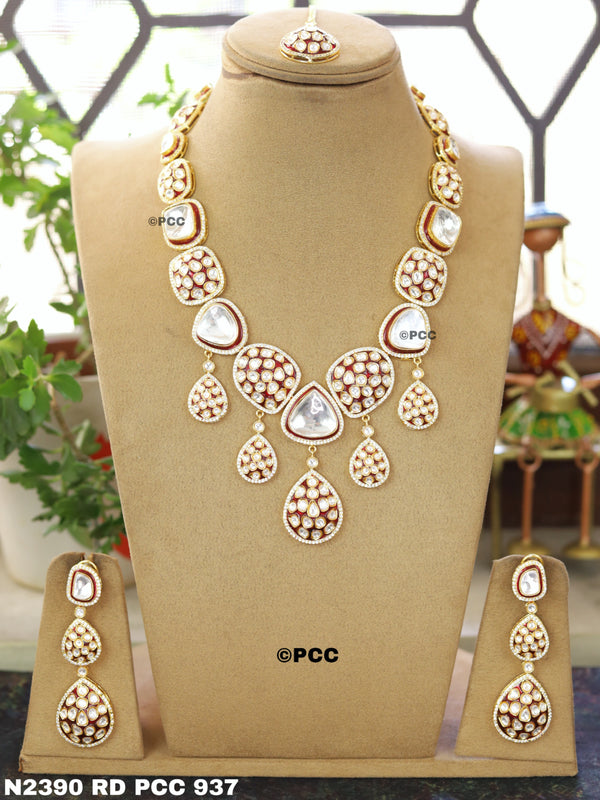 Elegant Polki Necklace Sets Jewellery-Pinkcity Craft