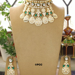 Enigmatic Brilliance Polki Necklace set