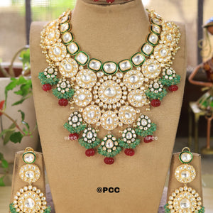 Vintage Polki bridal Necklace set with Earrings.