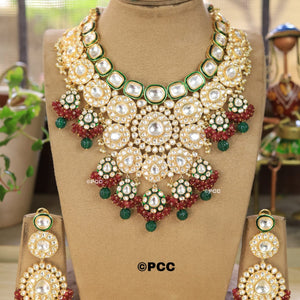 Vintage Polki bridal Necklace set with Earrings.