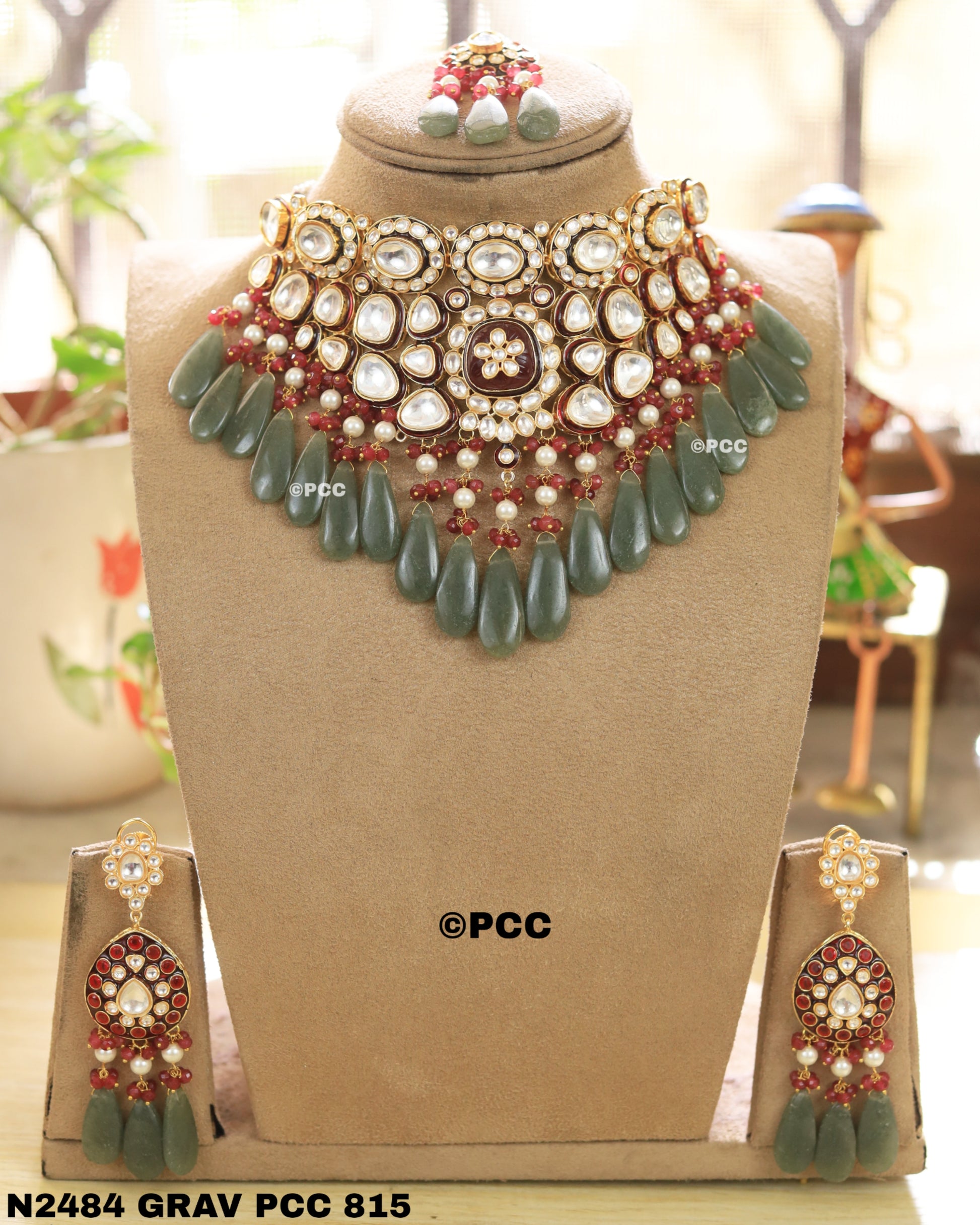 Diamonds polki kundan bridal necklace