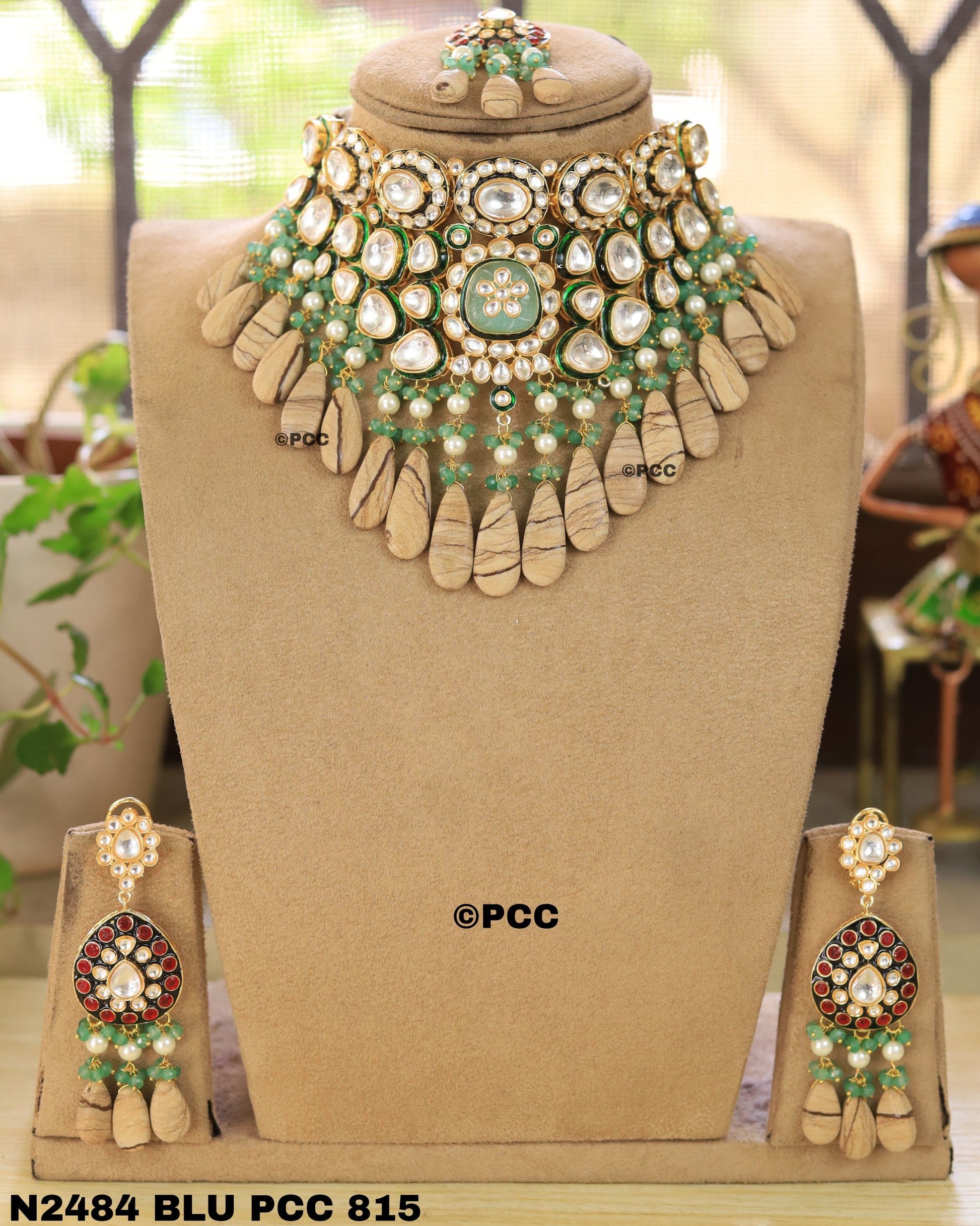 Diamonds polki kundan bridal necklace