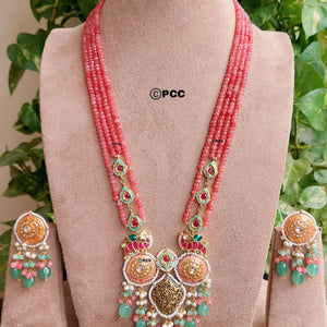 Traditional Natural Semi-Precious Gemstone Necklace & Pair of earrings