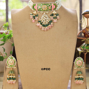 Opulent Choker Necklace with Earring set