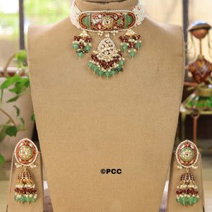 Opulent Choker Necklace with Earring set