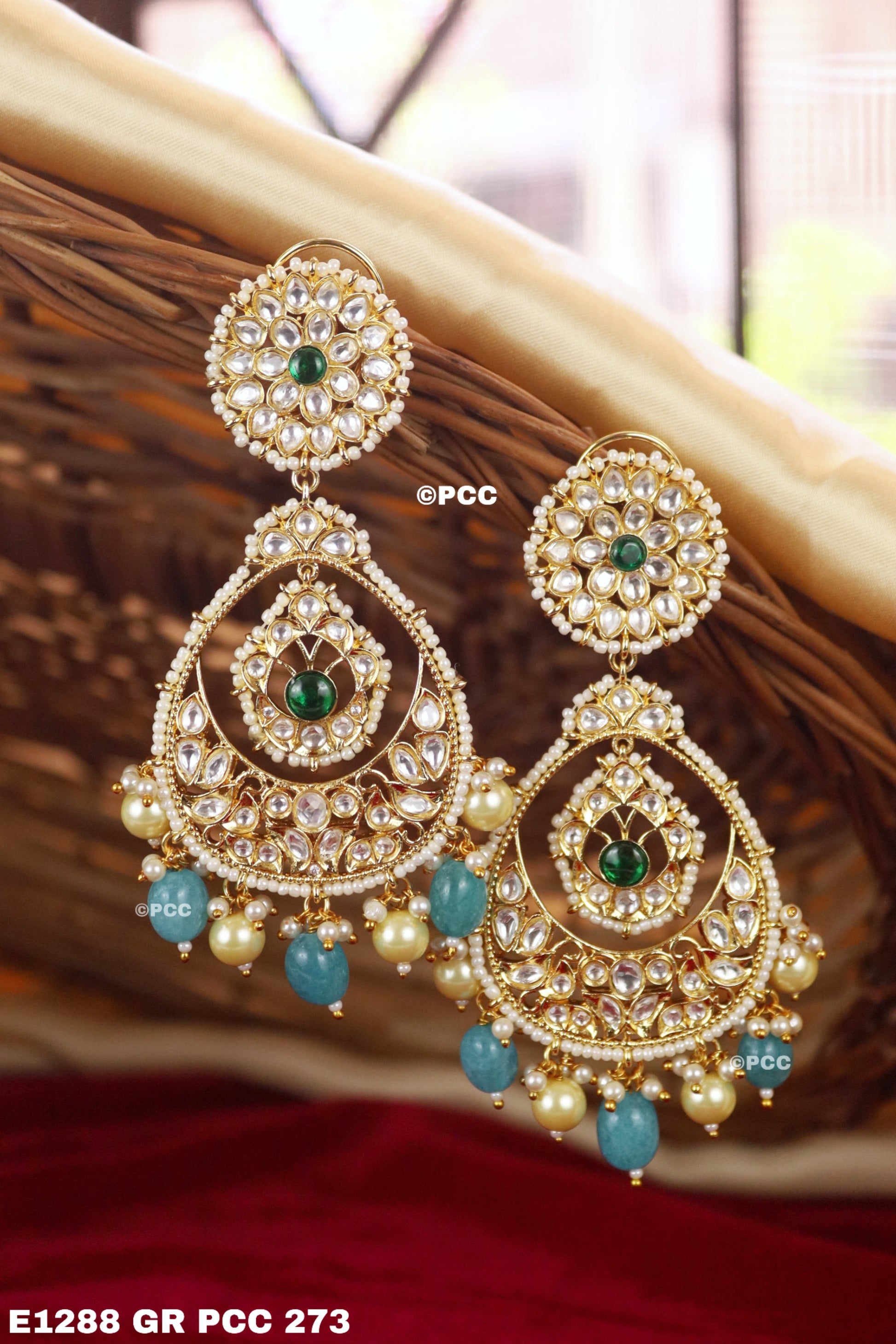 Metallic Chandbali Earrings - East Boutique - East Boutique