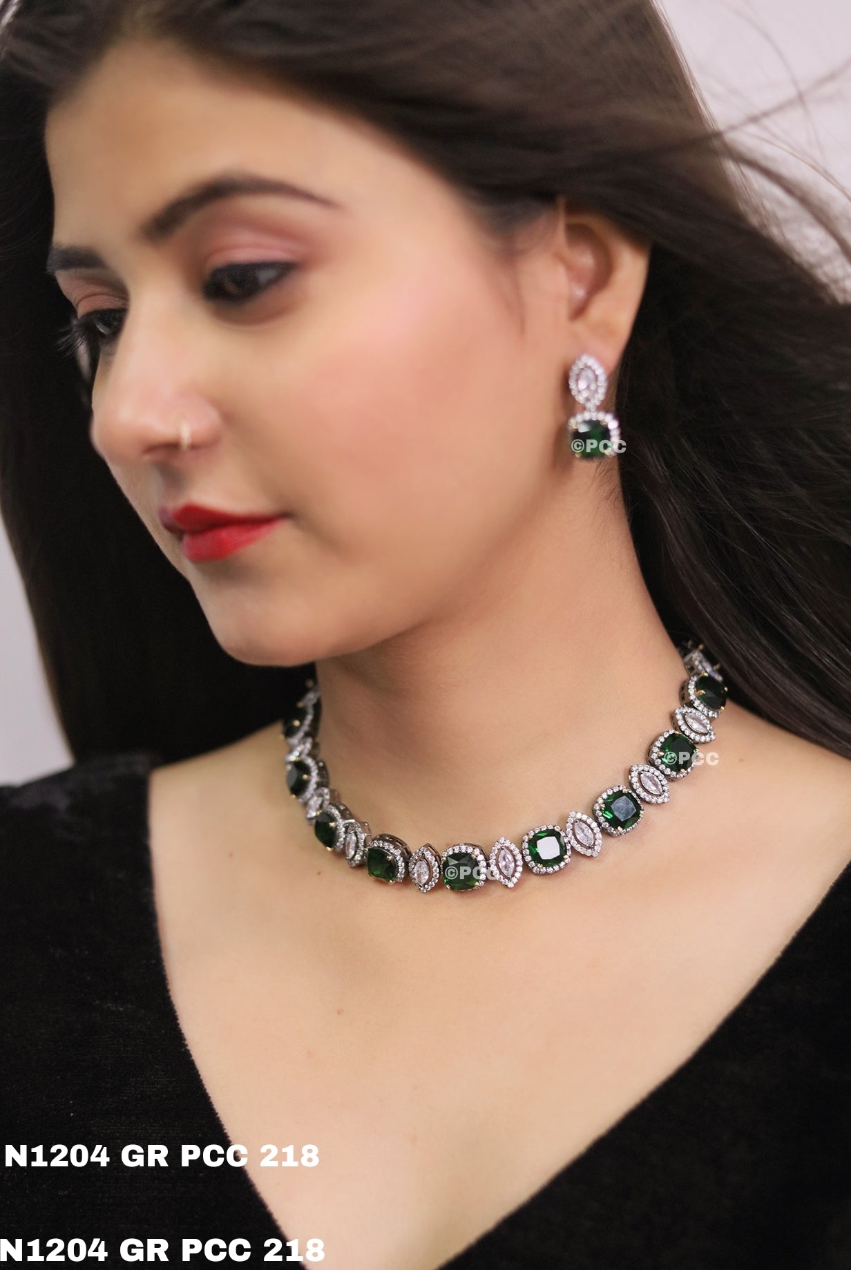 Cubic Zirconia Classic Necklace With Rhodium Plating